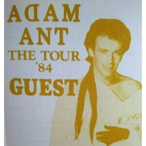 Adam Ant 1984 Vintage Backstage Pass Original New Wave Pop Rock Music Event